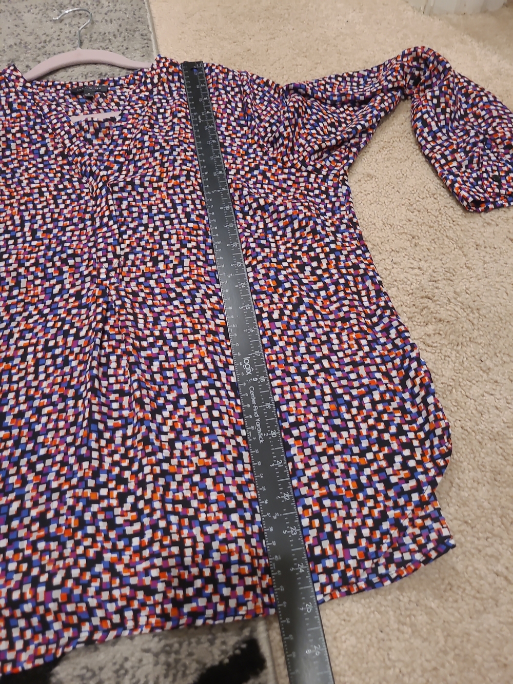 The Limited Blouse Womens M Multicolor Button Front Long Sleeve Geometric Top - Picture 13 of 14